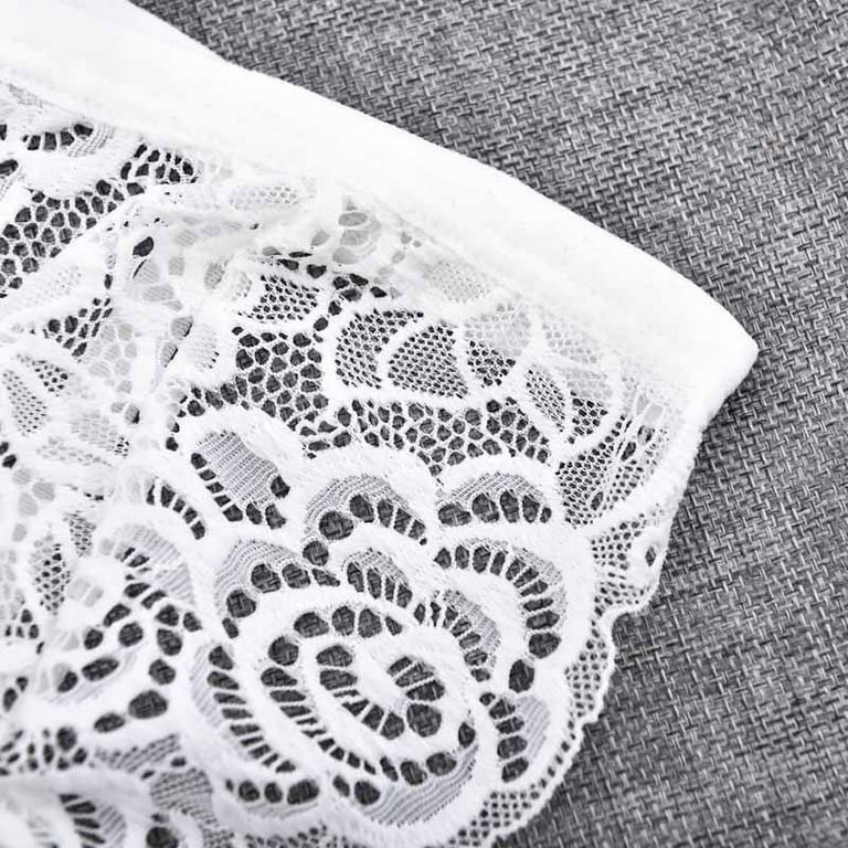 Hardlegix EFINNY Women Bra Flower Gauze Lace Embroidery Ultra-Thin  Transparent Bra White Black