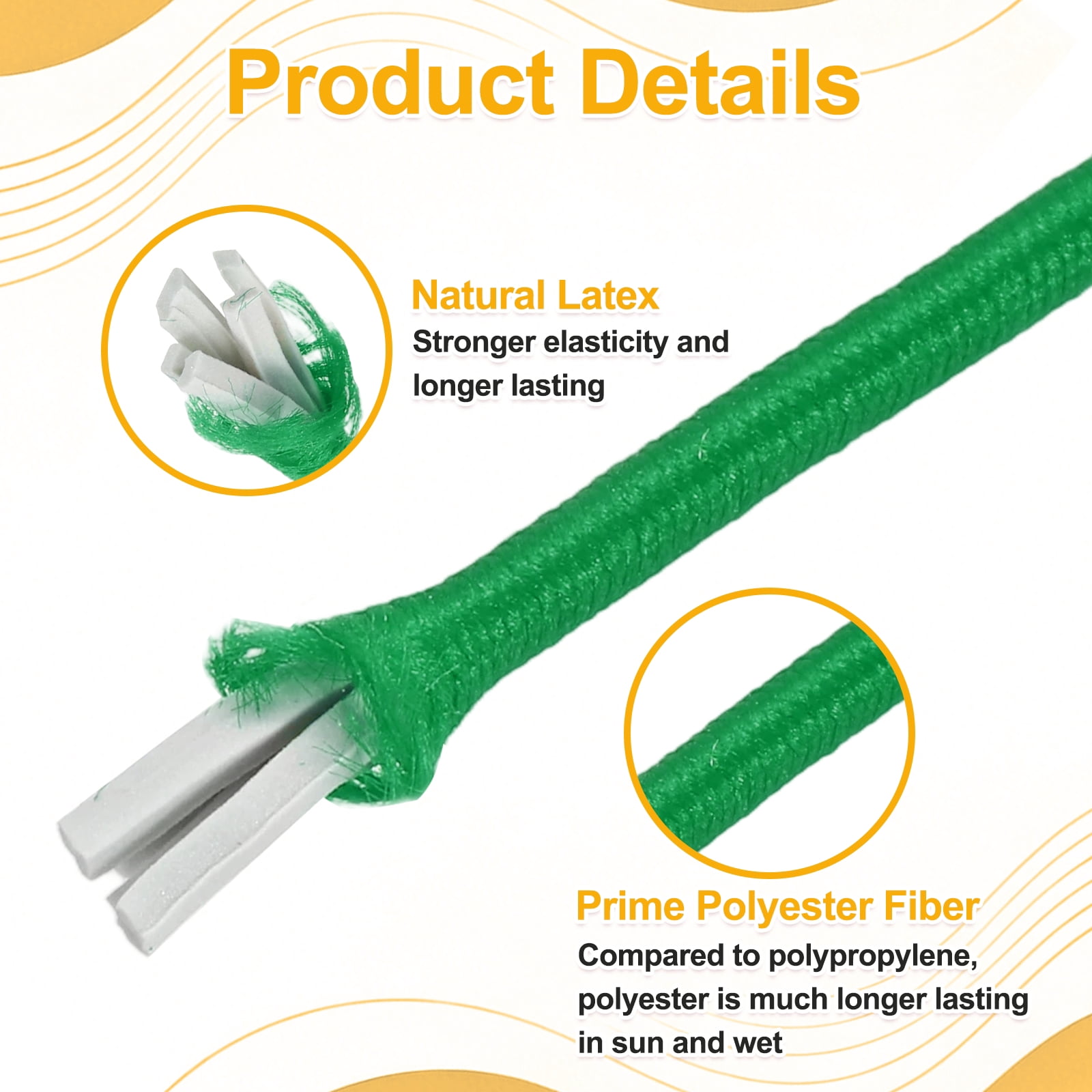Uxcell Elastic Bungee Cord, (3/32" x 98 Ft , Grass Green) Heavy Duty Polyester Bungee Cord Suit for - DIY Projects Kayak Strap Tarp Tie Down Canopy Boating Camping Tent