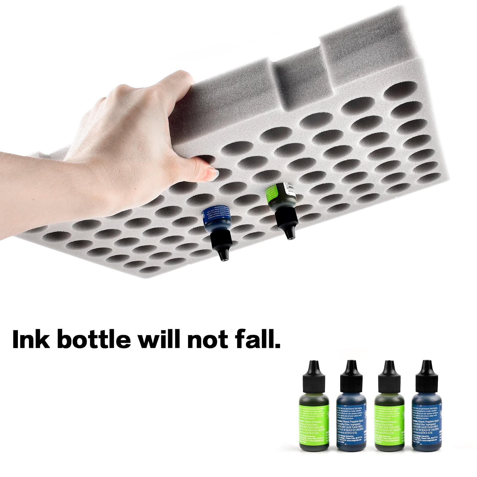Alcohol Ink Storage Organizer Carrying Case, Holds 77pcs 0.35oz, 0.5oz Bottles of Alcohol Ink Set/ for Stickles Glitter Glue/ for Glossy Accents/ for Reinkers (Case Only)
