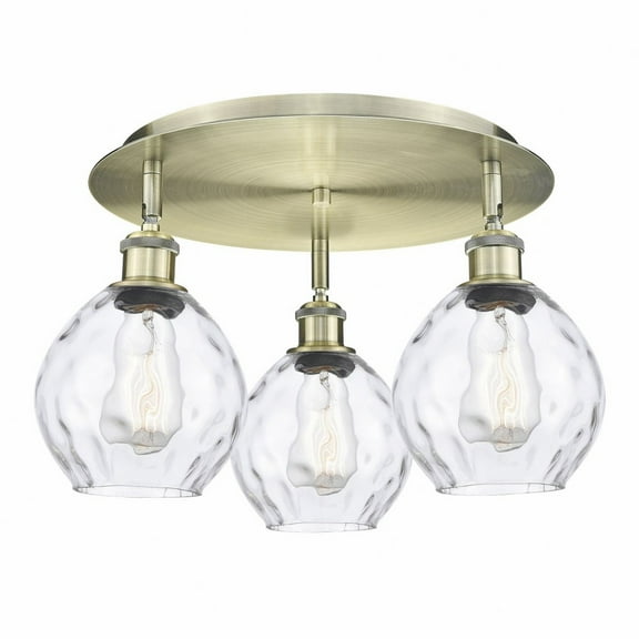 Innovations Lighting Waverly - 3 Light 18" Flush Mount Antique Brass