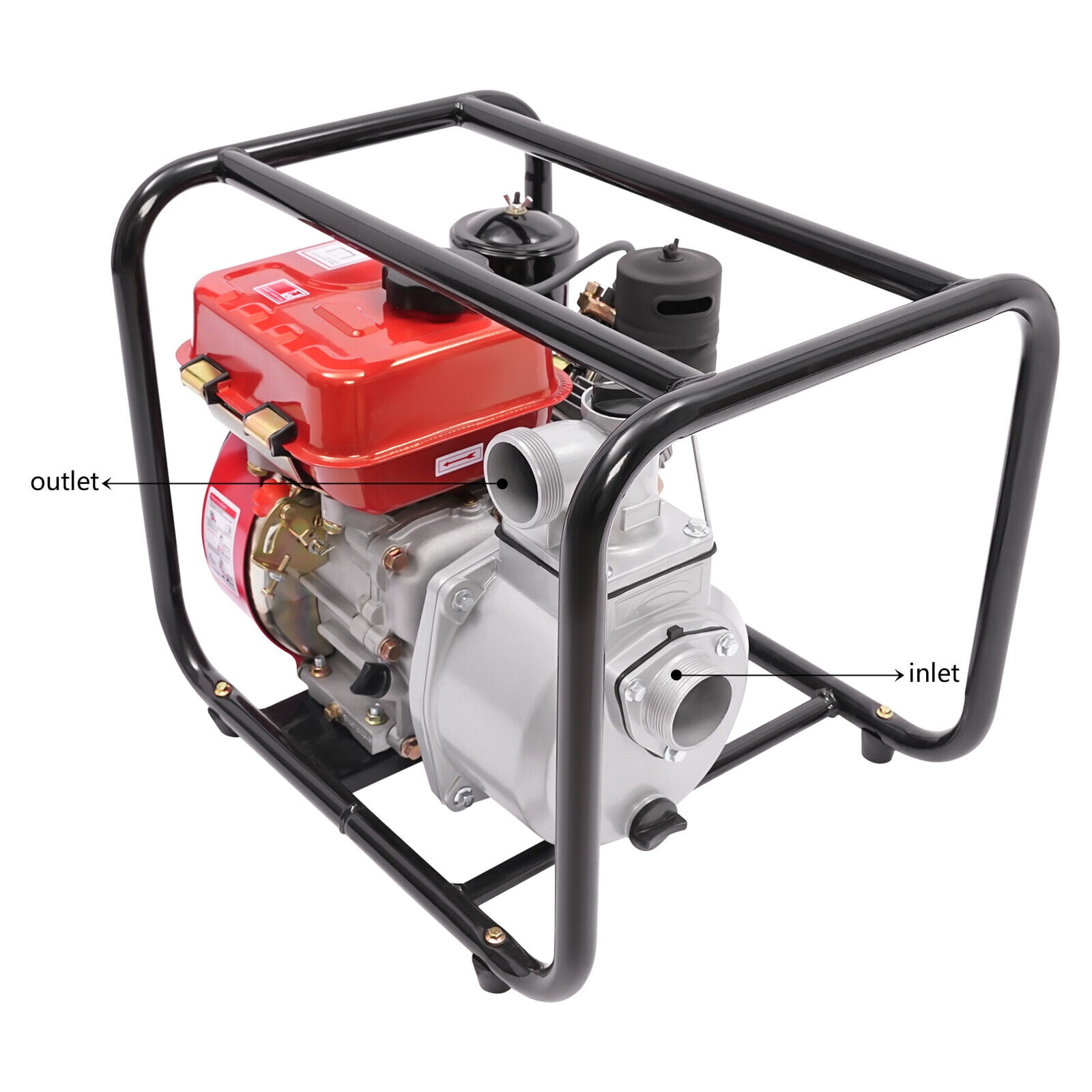 TFCFL 196CC 2'' Water Pump with 7.5m Pipe 4L Diesel Powered Water Transfer Irrigation Pump 3600rpm