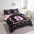 thumbnail image 2 of Erosebridal Kid Cute Ribbon Twin Bedding Sets 7-Piece, Initial S Letter Bedding Comforter Set, Pink Reversible, 2 of 7