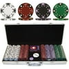 Trademark Poker 500 14 Gram 3 Color Ace/King Suited Clay Poker Chip Set with Aluminum Case