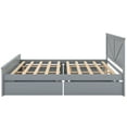 thumbnail image 2 of King Size Wooden Platform Bed Frame with Headboard and 4 Storage Drawers, Support Legs, Mattress Not Included, No Box Spring Needed,Dark Gray, 2 of 8