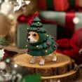 thumbnail image 2 of Cute Animal Christmas Tree Figurine – Resin Mini Statue with Festive Costume for Holiday Home Décor, Table Display, Stocking Stuffers or Christmas Gift, 2 of 5