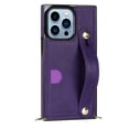 thumbnail image 3 of CCSmaller for iPhone 15 Pro Max Case with Card Holder for Women, Phone Case Crossbody with Wrist Strap & Removable Adjustable Shoulder Lanyard Cover for iPhone 15 Pro Max KB Purple, 3 of 8