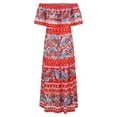 thumbnail image 3 of WILLBEST Vestidos de Verano 2025 Vestido Largo Bohemio con Hombros Descubiertos y Estampado Floral – Vestido Largo Informal de Verano para Mujer – Conjunto de Playa Grande​​, 3 of 3