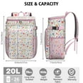thumbnail image 4 of Romantic Rose and Peony Pattern Cooler Backpack - Long-Lasting Insulation, 20L Capacity for Picnics and Parties, 4 of 5