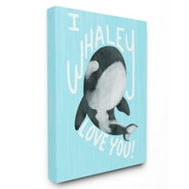 The Stupell Home Decor Collection Blue I Whaley Love You Orca Whale Wall Art