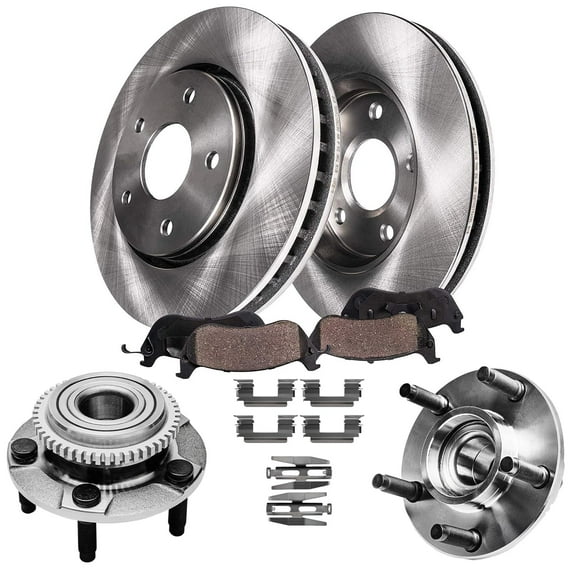 Detroit Axle - Front Brake Kit for 1999-2004 Ford Mustang Base GT Brake Rotors Ceramic Brakes Pads Replacement Wheel Bearing Hubs Assembly