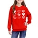 thumbnail image 5 of Sudadera con capucha y estampado de corazón de San Valentín, sudadera de manga larga para niños y niñas, chaqueta para niñas de talla mediana y grande., 5 of 7