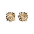 thumbnail image 3 of 14K Solid Gold Screw Back Stud Earrings for Women | 3 cttw Round Cut Yellow Moissanite | White Gold, 3 of 5