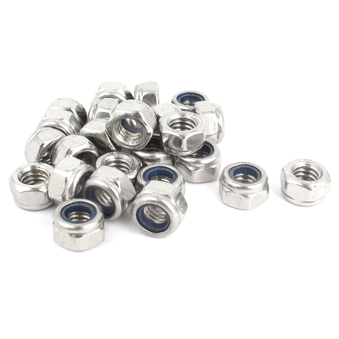 5/16"18 Metal SelfLocking Nylock Nylon Insert Hex Lock Nuts Silver