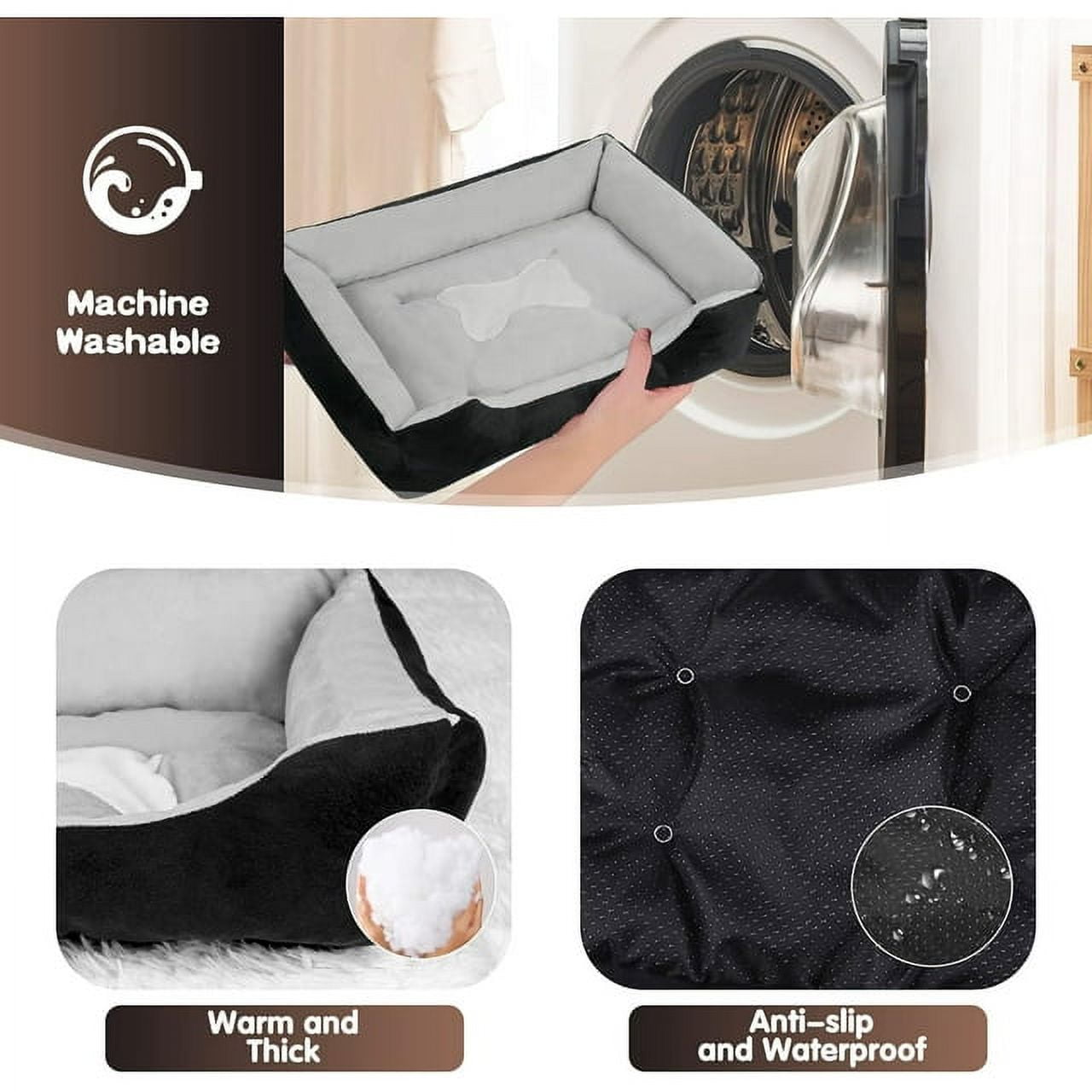 Dog Beds for Medium Dogs Washable Pet Bed Comfortable Rectangle Bed for Medium and Large Dogs Cat Pets