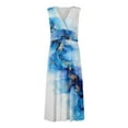 thumbnail image 5 of Robes d'Été pour Femmes, Jolies Robes Décontractées à Fleurs à Col en V Sans Manches, Robes Maxi, Robes Fluides pour Femmes, 5 of 5