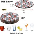 thumbnail image 4 of GZHJMY Santa Claus Round Coaster, 4 Pcs Heat Resistant Absorbent Drink Coaster for Kitchen Bar Cafe Decor, 4 of 7