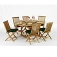 thumbnail image 3 of 7-Piece Oval Extension Table Folding Chair Set with Red Cushions, 3 of 4
