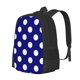 thumbnail image 1 of Fotbe Navy And White Polka Dot Mochila para Hombre y Mujer - Tela Oxford 600D Resistente - Mochila Impermeable de Gran Capacidad para Escuela, Viajes y Senderismo, 1 of 6