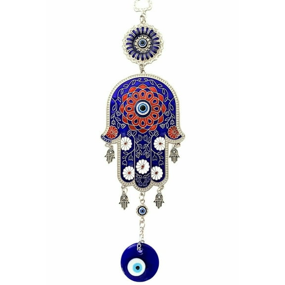 Turkish Blue Evil Eye Hamsa Hand Wall Hanging Amulet Blessing Protection Gift CL1