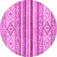 thumbnail image 1 of Ahgly Company Indoor Round Abstract Pink Modern Area Rugs, 8' Round, 1 of 4