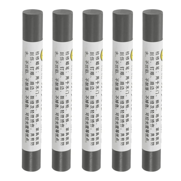 Crayones de reparación de muebles, lápices de relleno de cera, marcadores de retoque, gris oscuro, paquete de 5