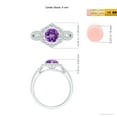 thumbnail image 5 of ANGARA Natural 0.8 Ct. Amethyst with Diamond Halo Ring in Sterling Silver for Women (Ring Size: 3.5), 5 of 10