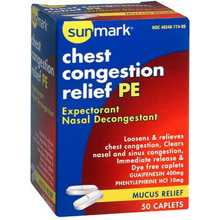 Sunmark Chest Congestion Relief PE Tablets, 50