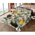thumbnail image 4 of Ambesonne Eucalyptus Leaves Fitted & Top Sheet Set with Shams, Retro Branches, Orange Blue Grey Peach, 4 of 5