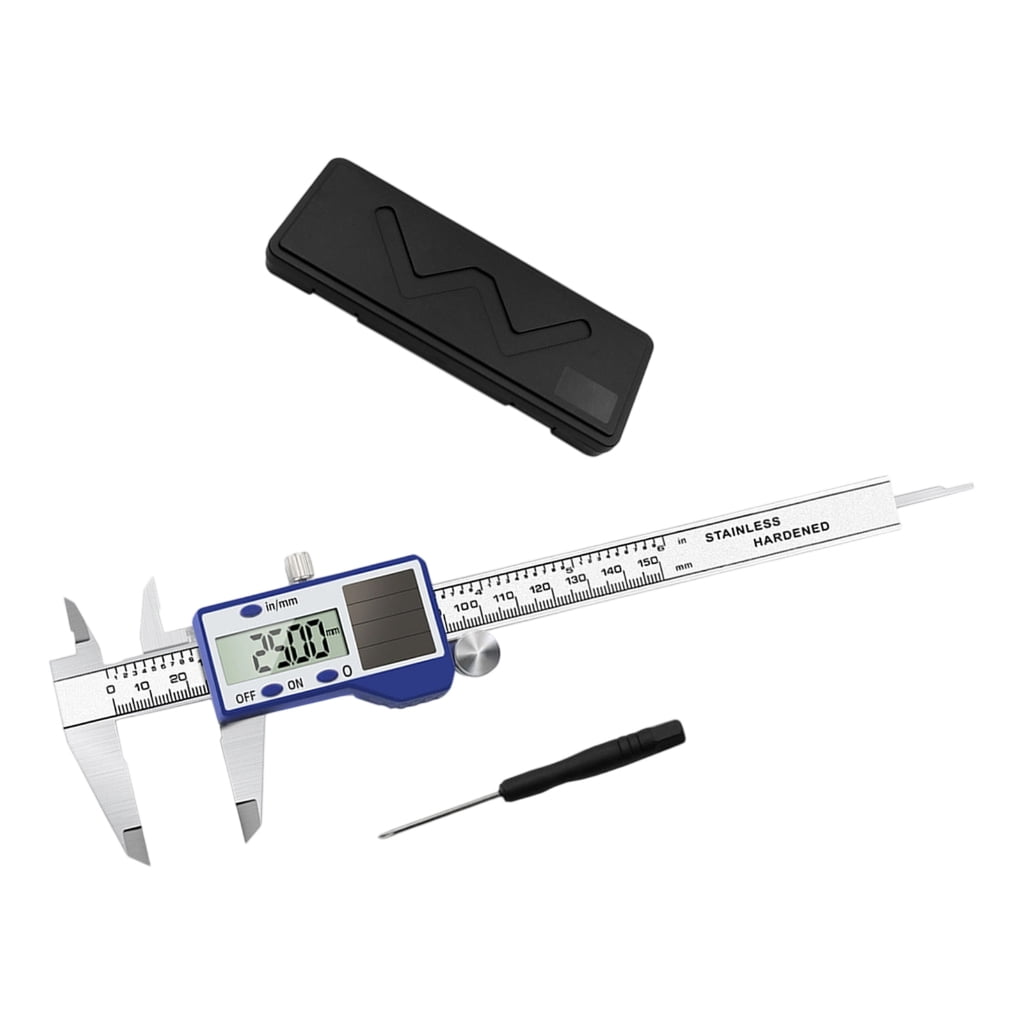 Upgrades Solar PoweredSteel Digital Calipers 150mm with Double Power Supply & Storage Case for for Mechanical Engineering