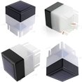 thumbnail image 3 of Tapa de poste de cerca LED solar de 2 pulgadas x 2 pulgadas (5 cm x 5 cm) para hierro forjado y aluminio o jardín, luces solares para cercas, paquete de 8 (luz cálida), 3 of 5