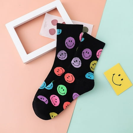

Autumn Cotton Kawaii Smile Face 2022 new Men and women Socks