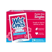 Wet Ones Antibacterial Hand Wipes - Fresh Scent - 24 ct (Packaging May Vary)