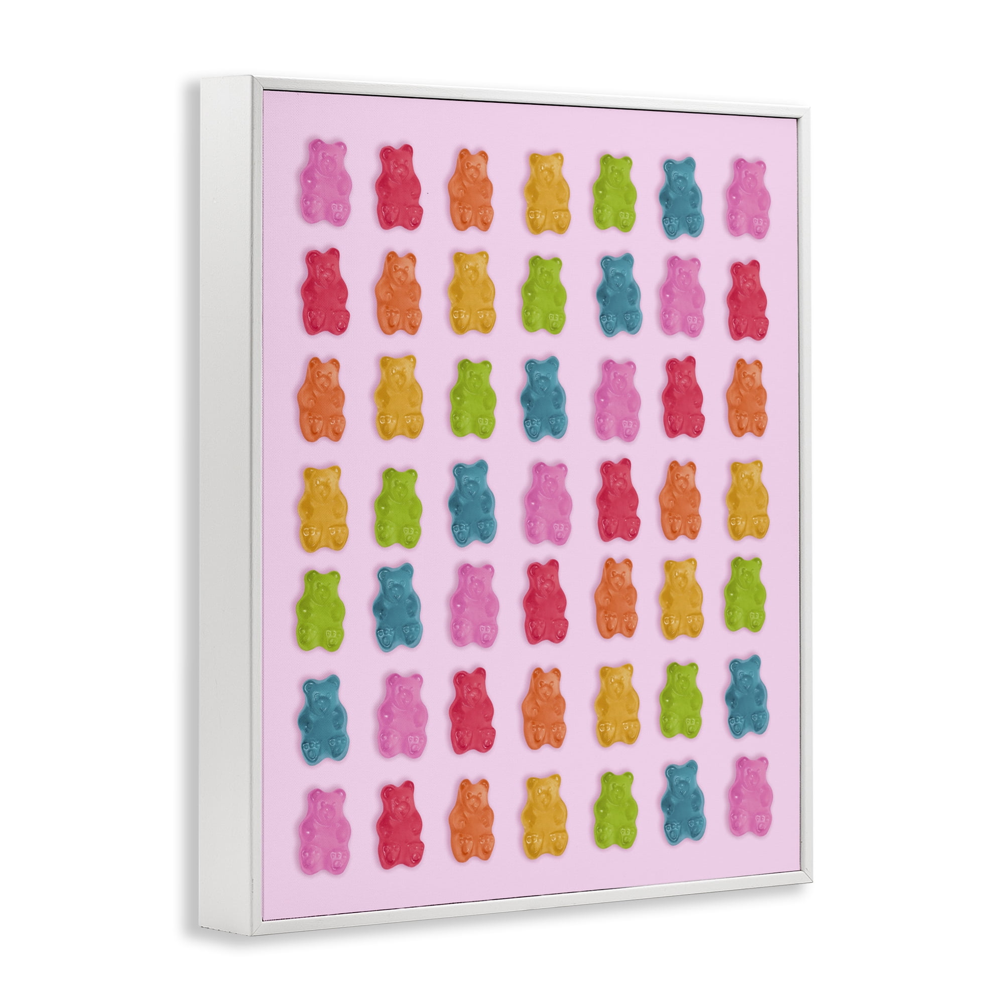 Stupell Industries Soft Rainbow Bears on Pink White Framed Giclee Art, design by LISH Creative