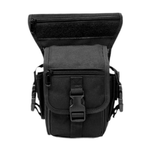 Bolso de cintura para hombre, bolso de hombro de pesca, bolso de almacenamiento, bolso portátil para montar, bolso de pierna Negro