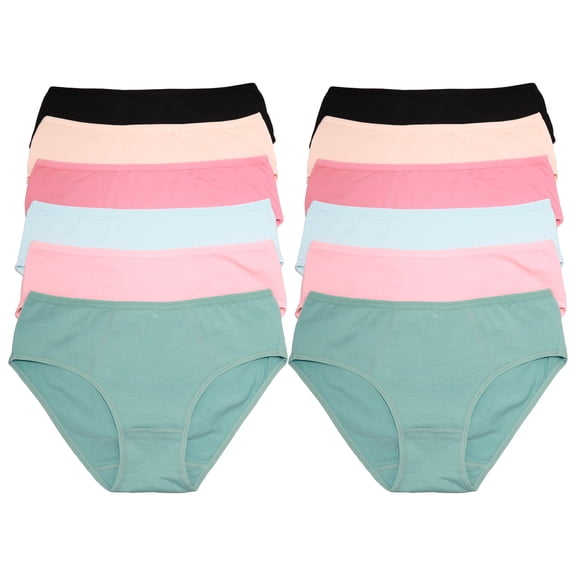 Angelina Women's Classic Cotton Hiphugger Panties (12-Pack)