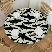JRXY Sharks Sherpa Round Table Cover, Sharks Silhouettes Soft Cozy Waterproof Resistant Fabric White