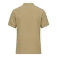 thumbnail image 5 of Kaemgyyd Mens Linen Henley Shirts Lightweight Button up Casual Tees Comfortable Short Sleeve Beach Plain V Neck Summer Tops, 5 of 6
