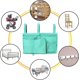 thumbnail image 5 of Organizador de cama colgante con bolsillo para literas, camas de hospital, dormitorios universitarios, barandillas para camas de bebé, reposabrazos para silla de camping, 8 bolsillos y 1 gancho, 5 of 7