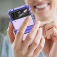 thumbnail image 3 of Designed for Galaxy Z Flip 4 Case with Hinge Protection,Samsung Flip 4 Full Cover Shockproof Slim Phone Protection Case Clear for Z Flip 4 5G(2023)-Clear Purple, 3 of 14
