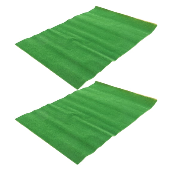 BESTYASH Nylon Artificial Grass Mat Green Versatile for Dioramas and Crafts 2Pcs