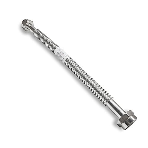 18' X 1' FIP Heavy Duty Durable Stainless Steel Corrugated Water Flex Connector W/Extra Thick Washers/Ideal for Water Heater
