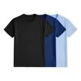 thumbnail image 1 of Pack 3 Playeras Deportivas Mujer Cuello Redondo,Black Navyblue Lightblue,M, 1 of 7