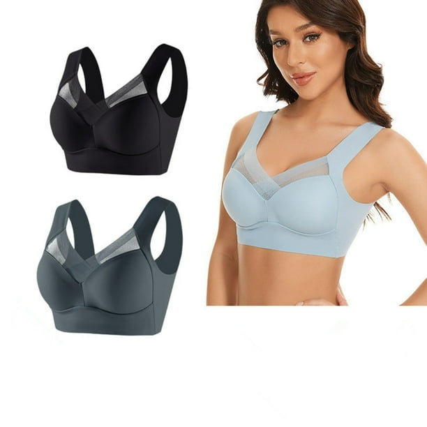 WILLBEST Brasier De Algodon Conjunto De 2 Camisetas Sin Tirantes De Encaje Para Mujer, Talla Grande, Con Fruncido Lateral Fino Y Ajustable, 1175