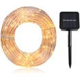 thumbnail image 2 of 12M 100 LED manguera de luz solar, impermeable IP65 luces de hadas solares en el exterior, luces navideñas en el exterior para fiestas y navidad (blanco) Adepaton MZQ-0832-1, 2 of 8
