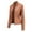 Brown, variant on Womens Plus Size Clearance,Women'S Slim Leather Stand-Up Collar Zipper Stitching Solid Color Jacket Red