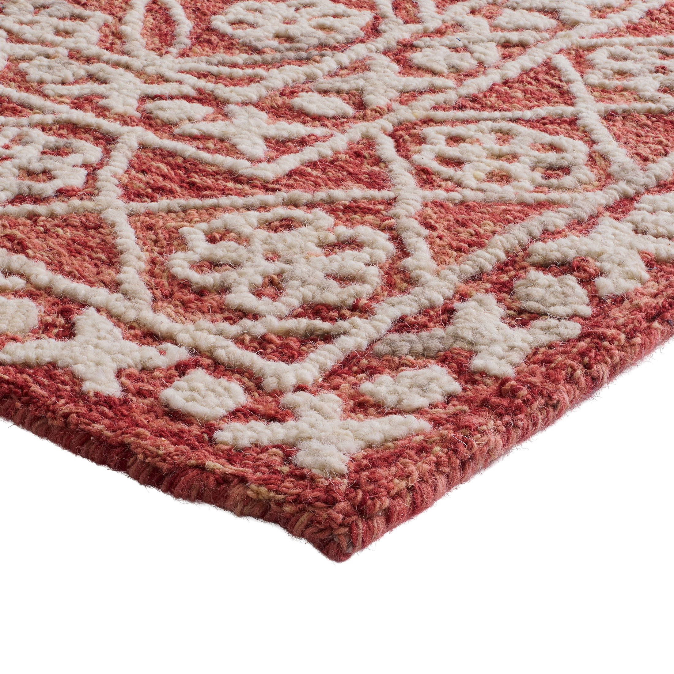 Better Homes & Gardens Rust/Beige Floral Trellis Indoor Area Rug, 5 ft x 7 ft