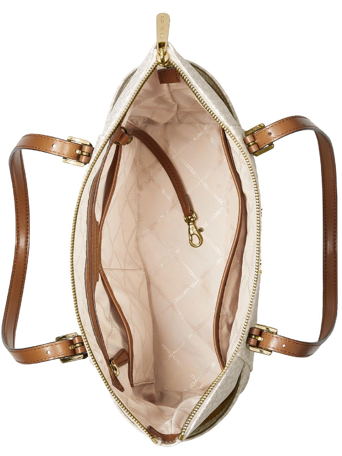  Michael Kors Nomad Large Multi Function Top Zip Tote  Vanilla/Acorn One Size : Clothing, Shoes & Jewelry