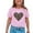 Pink, variant on MIXUE Baby Girls Tops & T-Shirts Summer Leopard Print Heart Round Neck Short Sleeve Loose Fit Casual T Shirts Activewear,Pink,1-2 Years