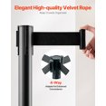 thumbnail image 6 of VEVOR Stanchion Post, 4 Pcs Stanchions with Retractable Belts, Carbon Steel Black Stanchions Queue with Sand Injection Hollow Base, Crowd Control Barriers for Theaters, Parties, Weddings, 6 of 9