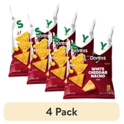(4 pack) Doritos Simply White Cheddar Flavored Tortilla Chips, 7.5 oz Bag